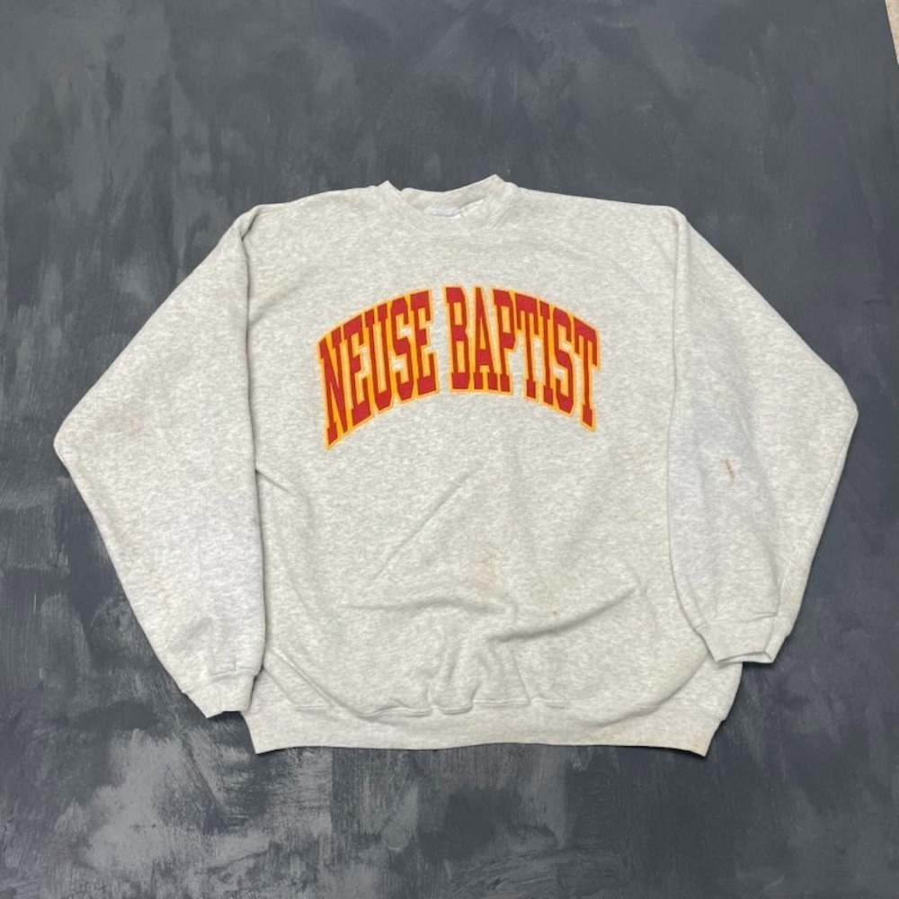 Vintage Graphic Pullover Sweatshirt Men XL Grey 1990s Hanes